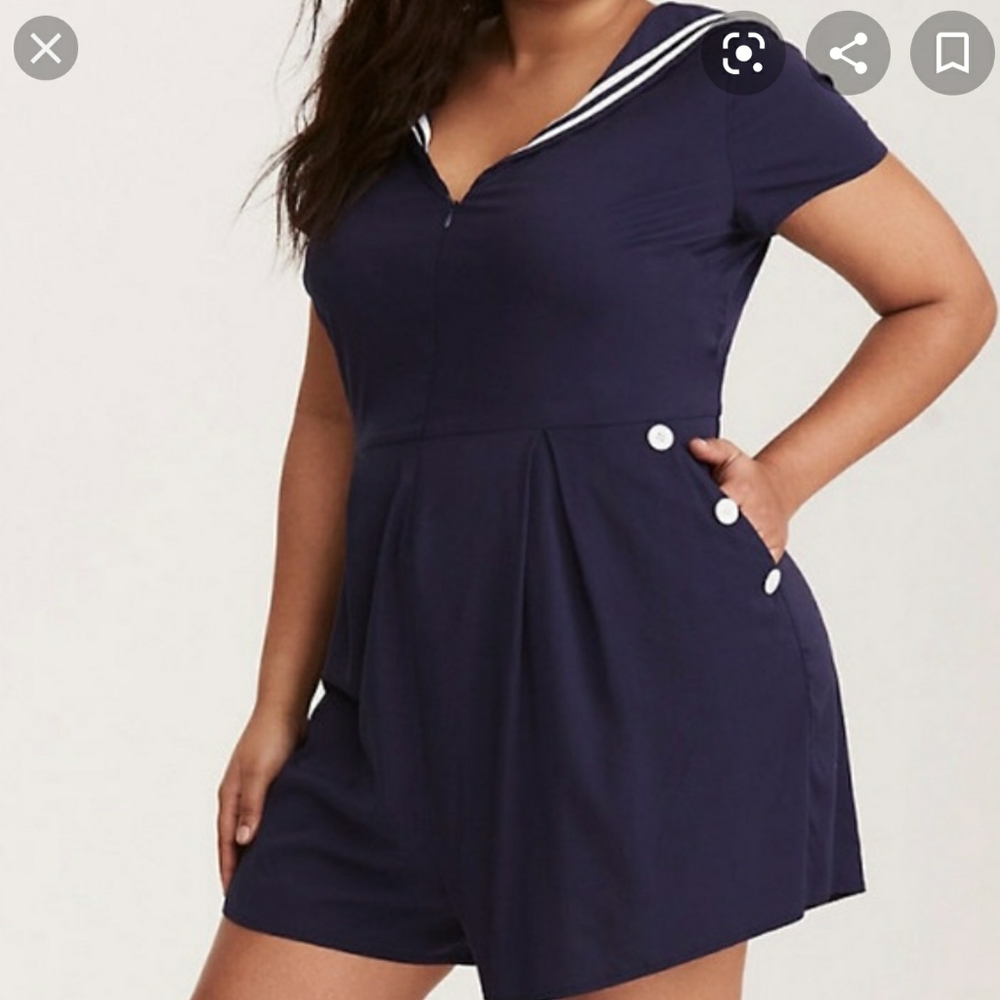 Torrid Retro Chic Nautical Pinup Romper Size 3
